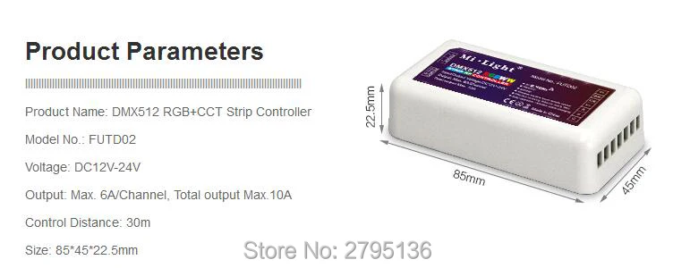 Milight DC12V-24V DMX 512 RGB+ CCT Светодиодная лента управления Лер RBGWW/CW 2,4 GHz RF беспроводной контроллер wifi панель управления терминалом