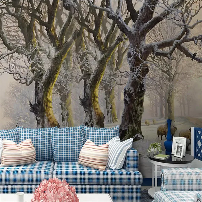 Настенные обои для гостиной фоновая стена телевизора домашний интерьер