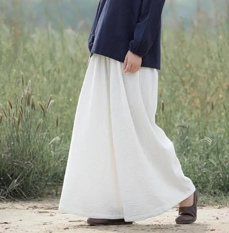 Женские удобные льняные брюки Свободные повседневные широкие большого размера