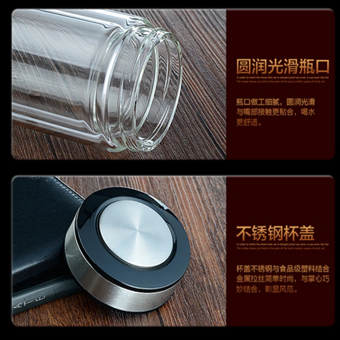 Высококачественный двухслойный Портативный бизнес идеи стакан стеклянный