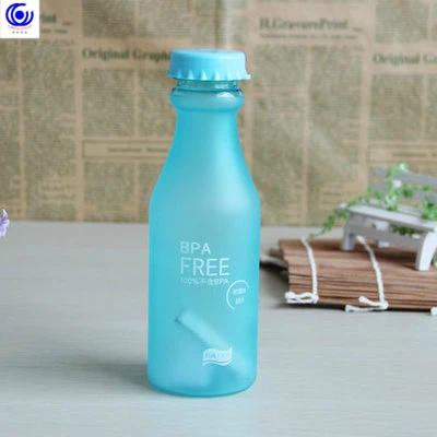 blue 500ml Крутая анти-осенняя карамельного цвета Осенняя защитная пластиковая бутылка для газировки матовая герметичная креативная летняя портативная чашка для воды 500 мл Посуда для напитков - Цвет: blue 500ml