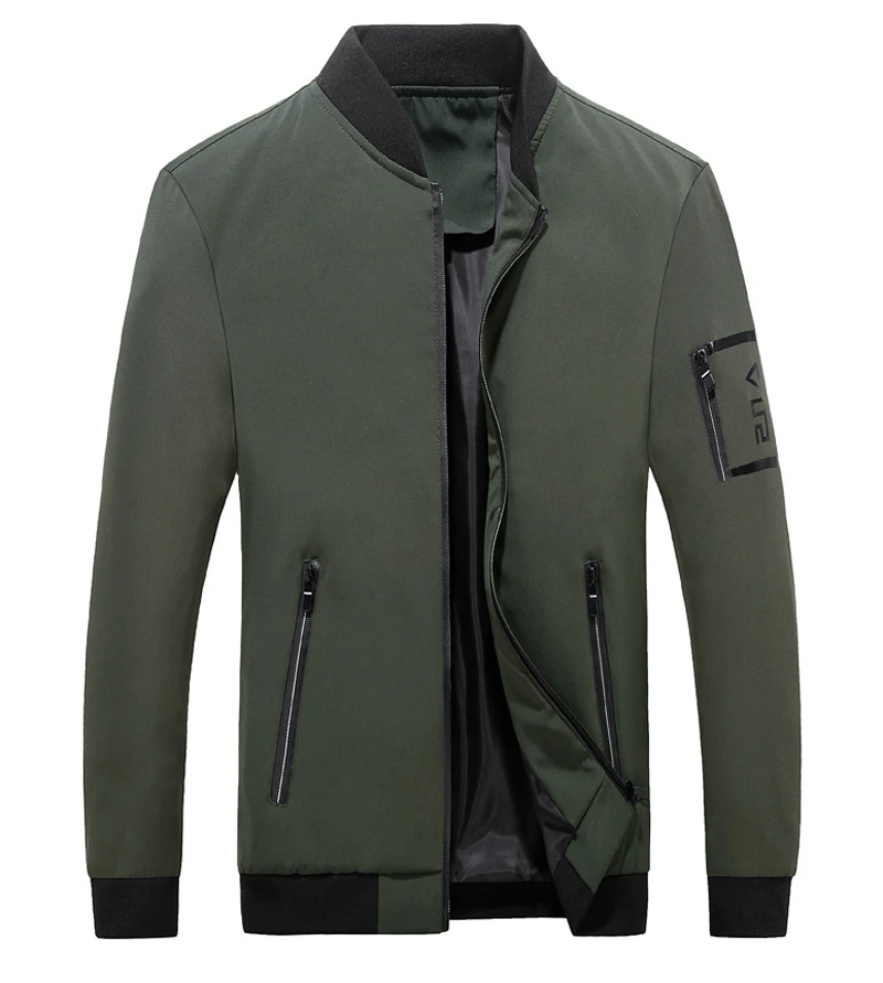 green Осенняя Повседневная Свободная мужская куртка 5XL 6XL 7XL 8XL ветровка спортивная куртка Бомбер фитнес для мужчин s куртки и пальто для колледжа - Цвет: green