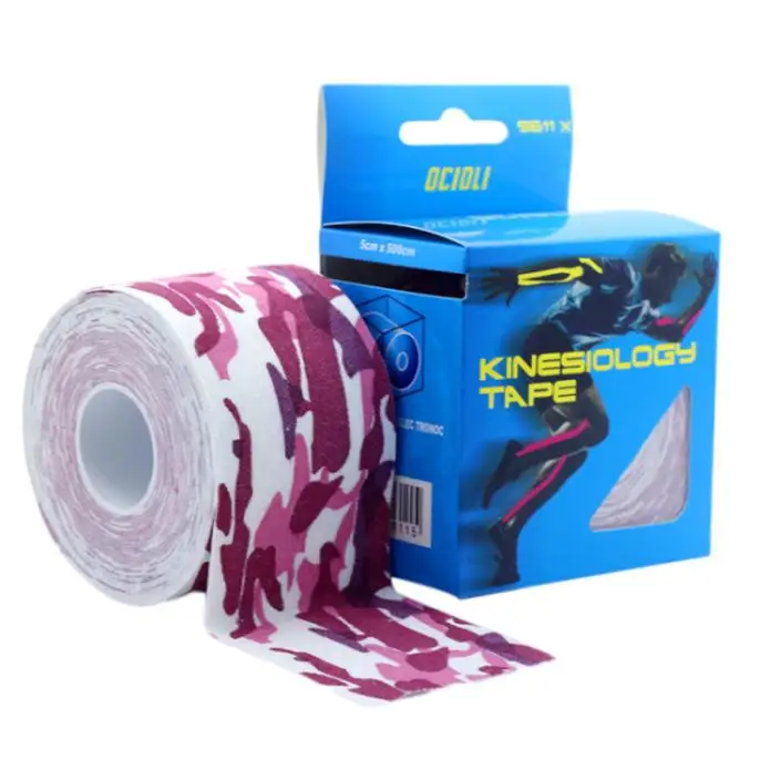 Pink camouflage 6 рулонов кинезиотапинговые спортивные ленты кинезиологические ленты спортивные ленты обвязки хорошее качество футбольные упражнения мышцы кинезиотейп - Цвет: Pink camouflage