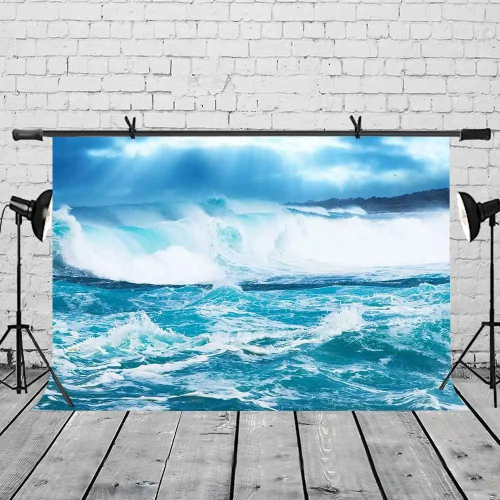 7x5ft большой волны фон лазурный синий морской волна фото и Студия фотография