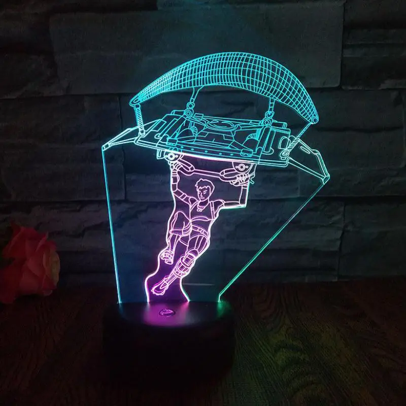 Парашютный светодиодный 3d семицветный ночник с сенсорным USB и аккумулятором