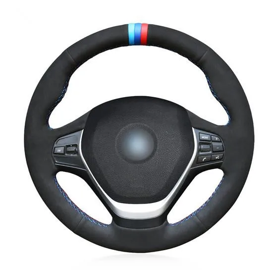 Puou Tommia черный замшевый Синий Маркер крышка рулевого колеса для BMW F20 2012 2018 F45 2014 F30
