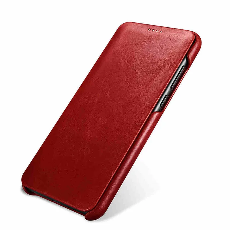 Red Icarer для huawei P20 Pro Чехол тонкий жесткий подлинный кошелек чехол для huawei P20 Флип Полный Защитный чехол для задней крышки чехол для телефона Funda Capa - Цвет: Red