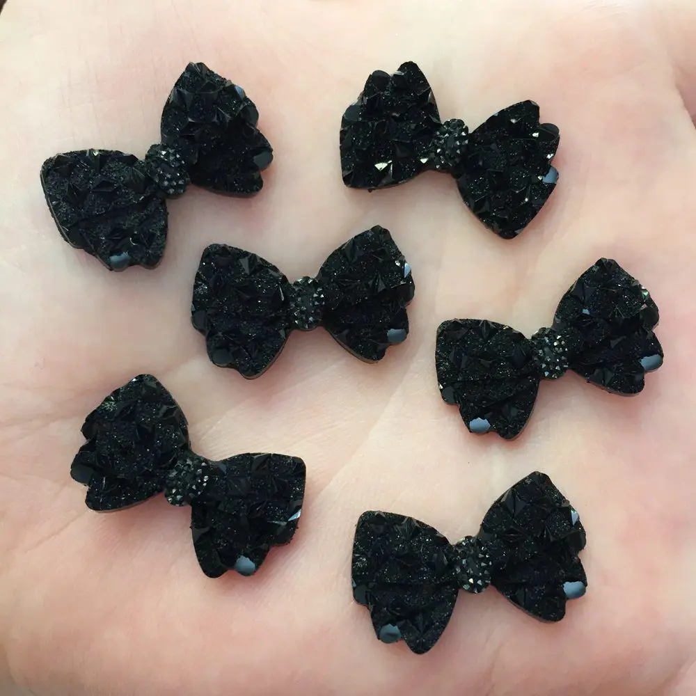 40 шт. черный бант с плоской спиной альбом для скрапбукинга из смолы Свадебный