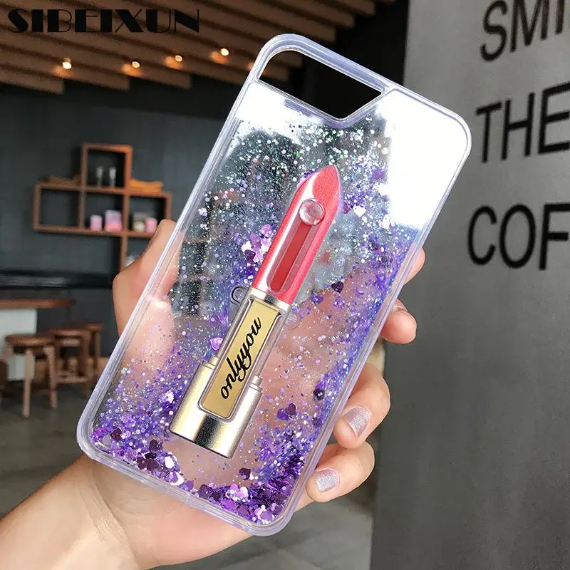 SIBEIXUN Clear Quciksand red lips cover case for iPhone 6 6s 7 8 Plus X XS | Мобильные телефоны и аксессуары