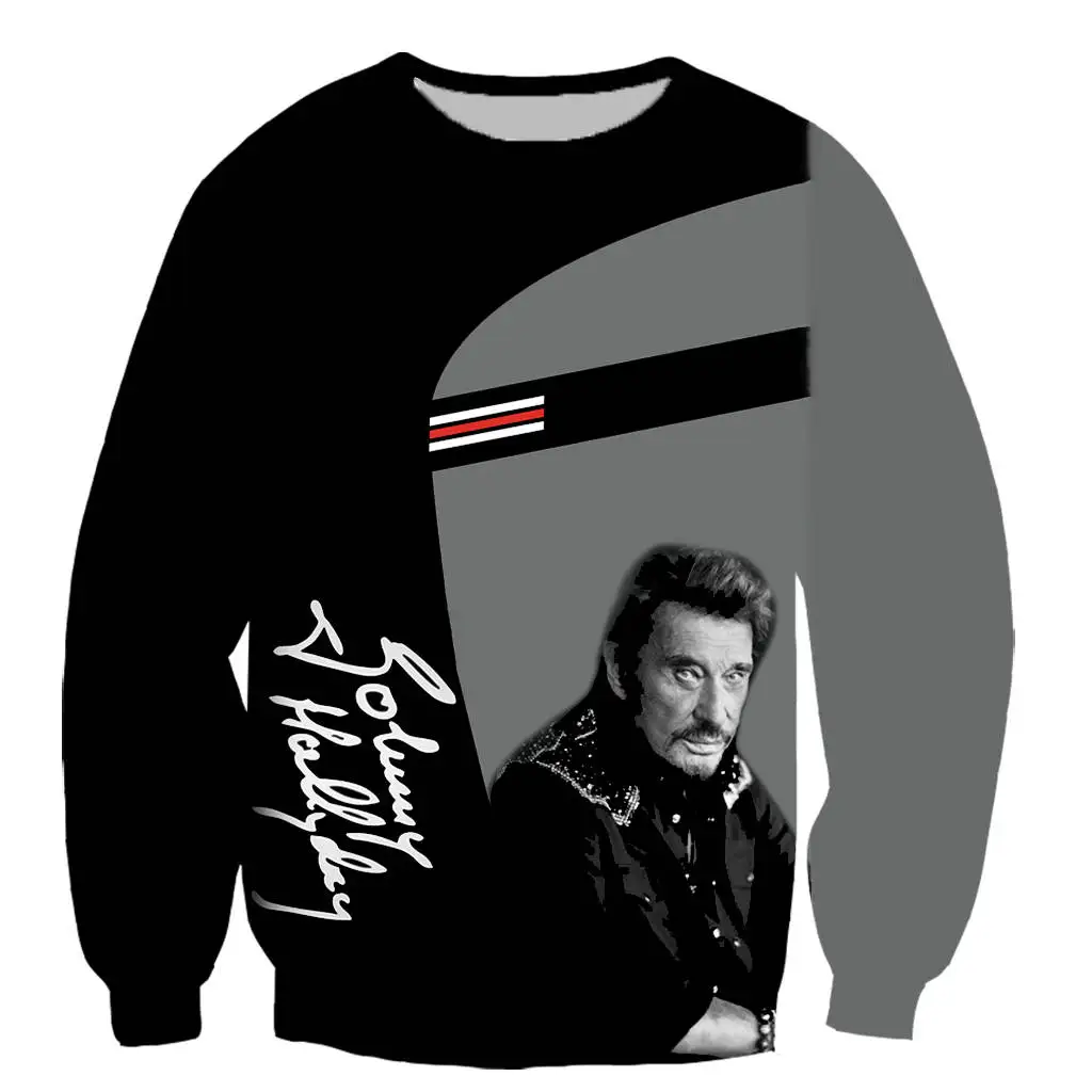 

The famous singer Johnny Hallyday Tshirt 3D printing harajuku style t shirt /hoodies/ sweatshirts/summer tops
