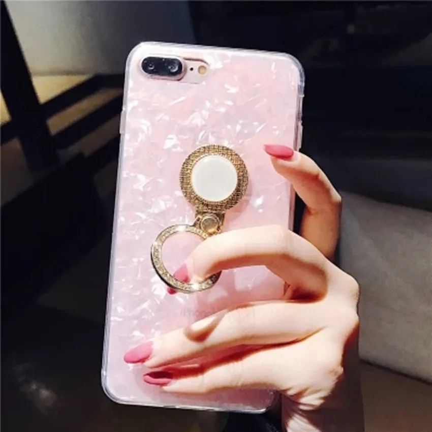 Чехол-держатель с кольцом XSMYiss из фольги блестками для iPhone 8 7 6 6S Plus X модный