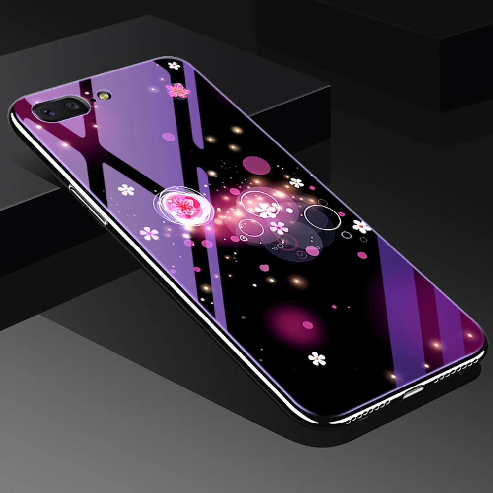 Tempered Glass Phone Case for iPhone 6 6s 7 8 Plus X Plating Blue Light Luxury For Protecive Cover |