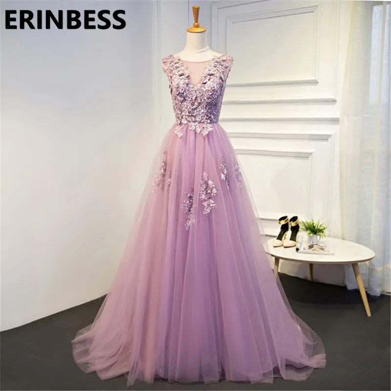 Robe De Soiree фиолетовые Вечерние платья длинного размера плюс, тюлевые Вечерние платья на шнуровке с бусинами, платья с коротким рукавом, vestido de festa