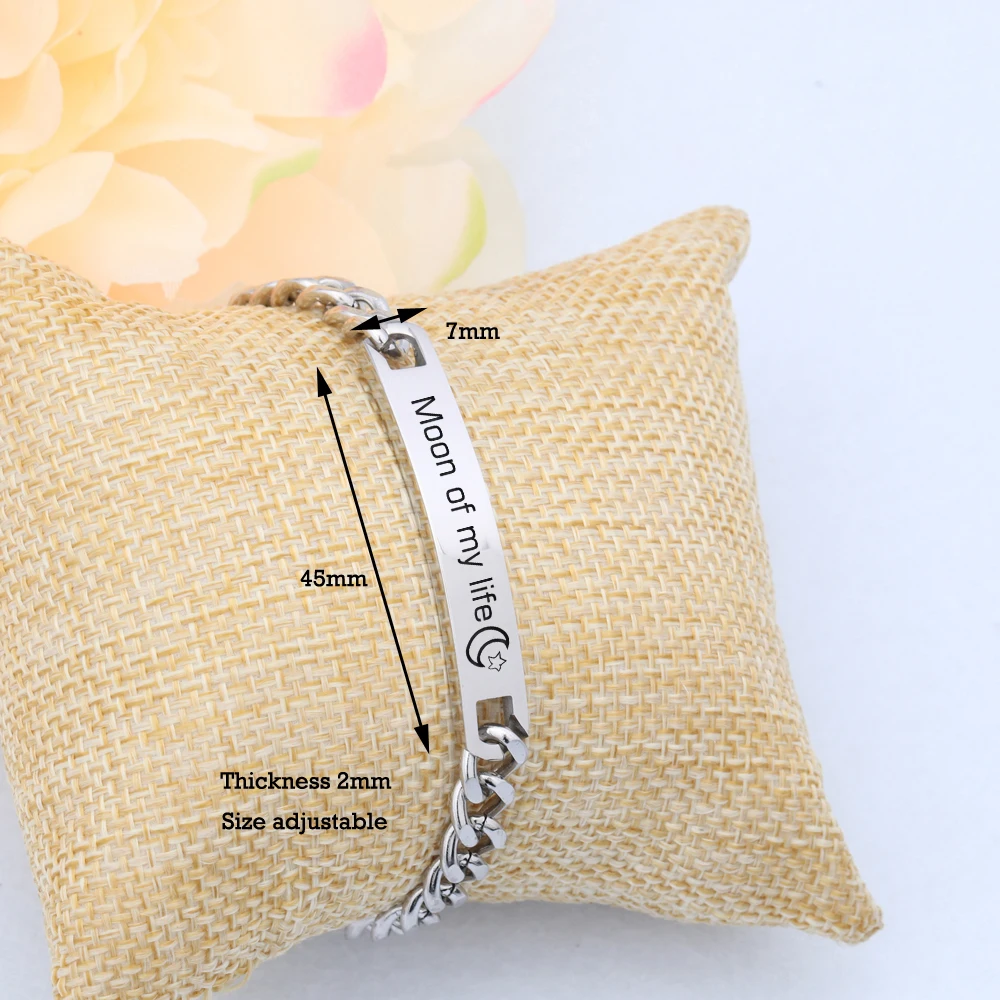 FLYANGEL Crystal Engraved Bracelet Moon Of My Life Exquisite Adjustable Bangle Jewelry Accessories Gifts For Friend Lover | Украшения и