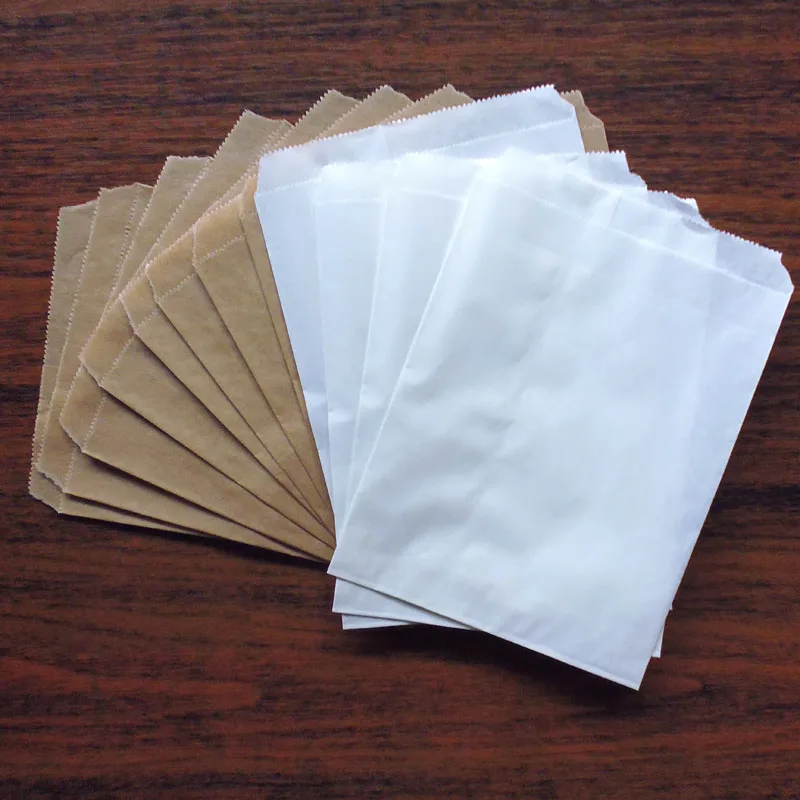 

200 шт., бумажные и белые сумки, Размеры: 5x7 дюймов (13x18 см)