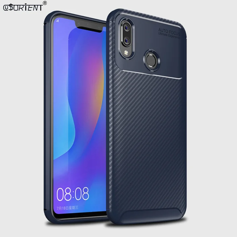 Облегающий чехол для Huawei Honor Play матовый из углеродного волокна телефона COR-L29 COR-AL00