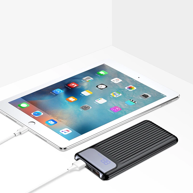 Мощность Bank 10000 мАч ЖК-дисплей Quick Charge 3 0 Dual USB внешний Батарея Зарядное устройство