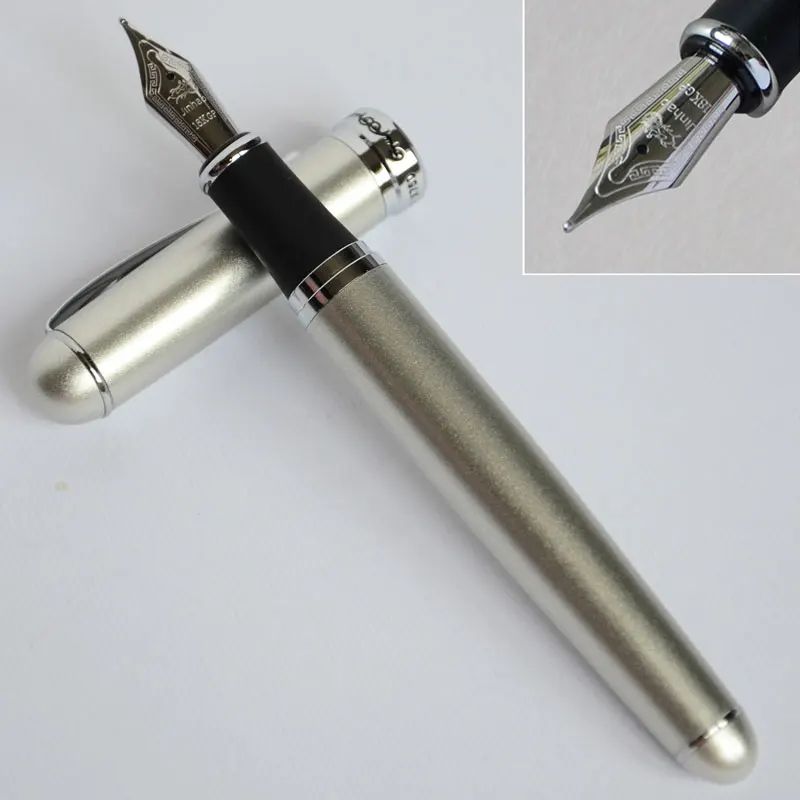 JINHAO X750 Исполнительный серебряный песок 0 7 мм Средний НИБ перьевая ручка 750 |