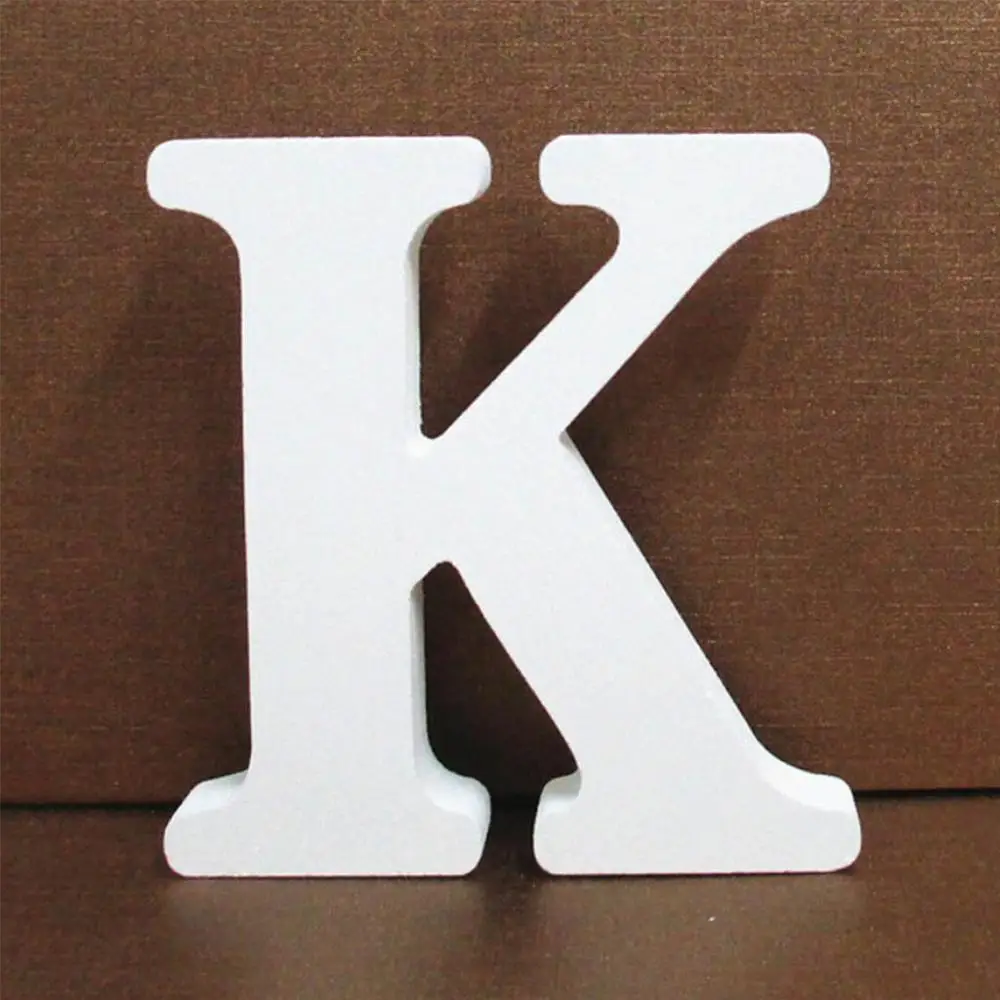K 3D деревянные буквы алфавита A to Z декоративные буквы DIY Деревянные Ремесла персонализированное Имя Свадебные украшения дома - Цвет: K