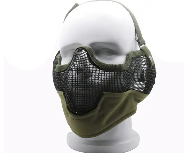 Высокое качество V2 жесткий металлическая сетка половину лица страйкбол защиты с