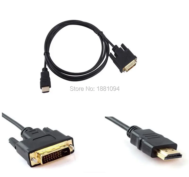 Адаптер SZAICHGSI 1 м 5 2 3 HDMI на DVI 24 + pin позолоченный кабель Папа-папа для 1080P HD HDTV ПК