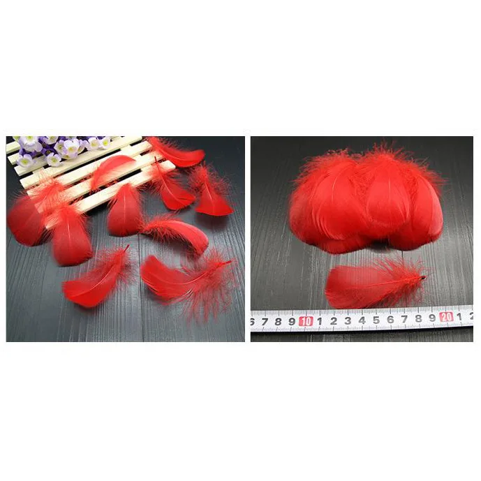 Red 100 шт 3-5 дюймов 6-12 см DIY окрашенное гусиное перо Радуга перо воздушный шар заполнение свадебное платье DIY декоративные аксессуары перья - Цвет: Red