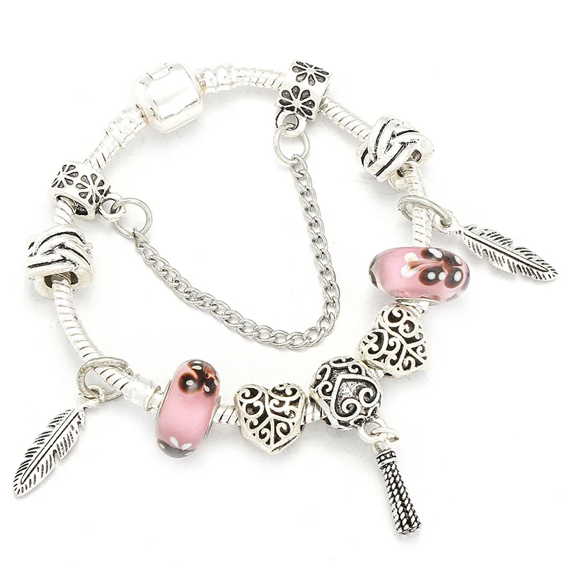 BAOPON Rainbow of love Charms Bracelet &amp Bangles for Women Fashion Jewelry With Beads Fine Wholesale | Украшения и аксессуары