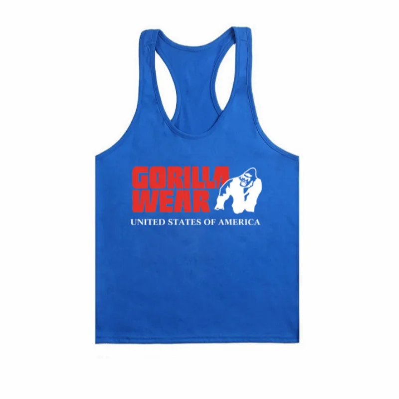 Жилет Gorilla Wear, мужские майки, рубашки для фитнеса, тренажерного зала, Hombre, майка для мышц, Мужская одежда, Стрингер, хлопковые майки без рукавов