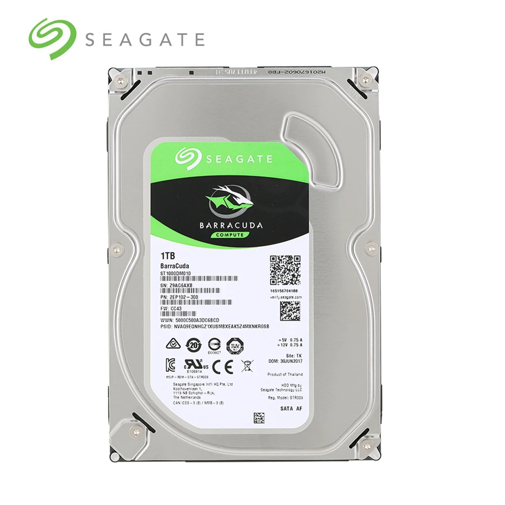 Seagate 1 ТБ баракуда Настольный ПК жесткий диск SATA 6 ГБ/сек. 32 Мб 7200 об/мин Кэш 3 5