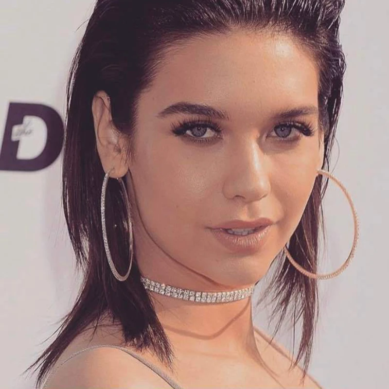 Meidi большие серьги-кольца полный горный хрусталь элегантные женские ювелирные