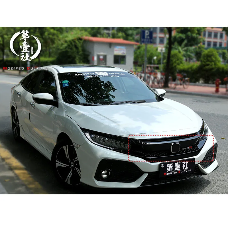 Автомобильная гоночная решетка для Honda Civic Grill 10TH- type R Sport черная решетка радиатора сотовый передний капот бампер