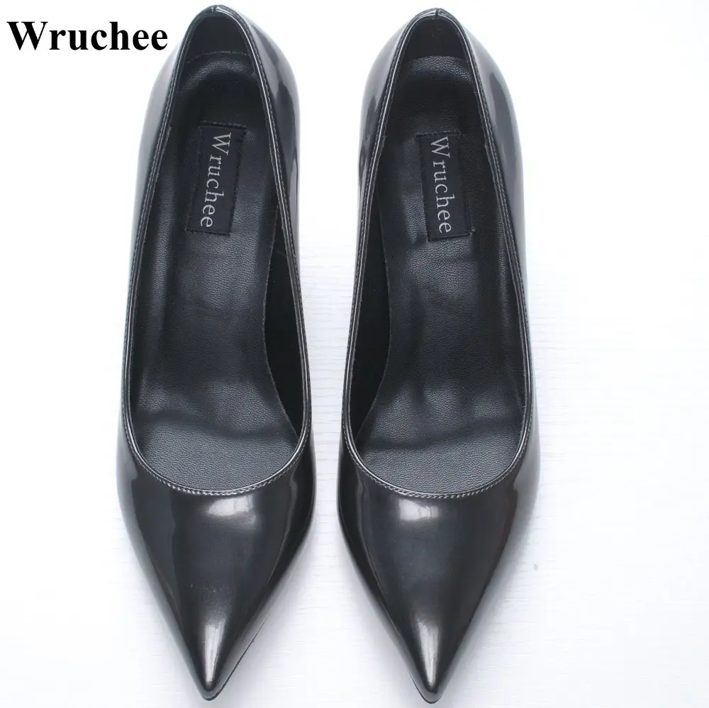 Блестящие серые каблуки 8 см большие размеры|colorful heels|heel 8cmwork shoes women |