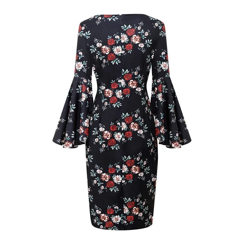 Женское платье с цветочным принтом Dilusoo вечерние платья средней длины круглым