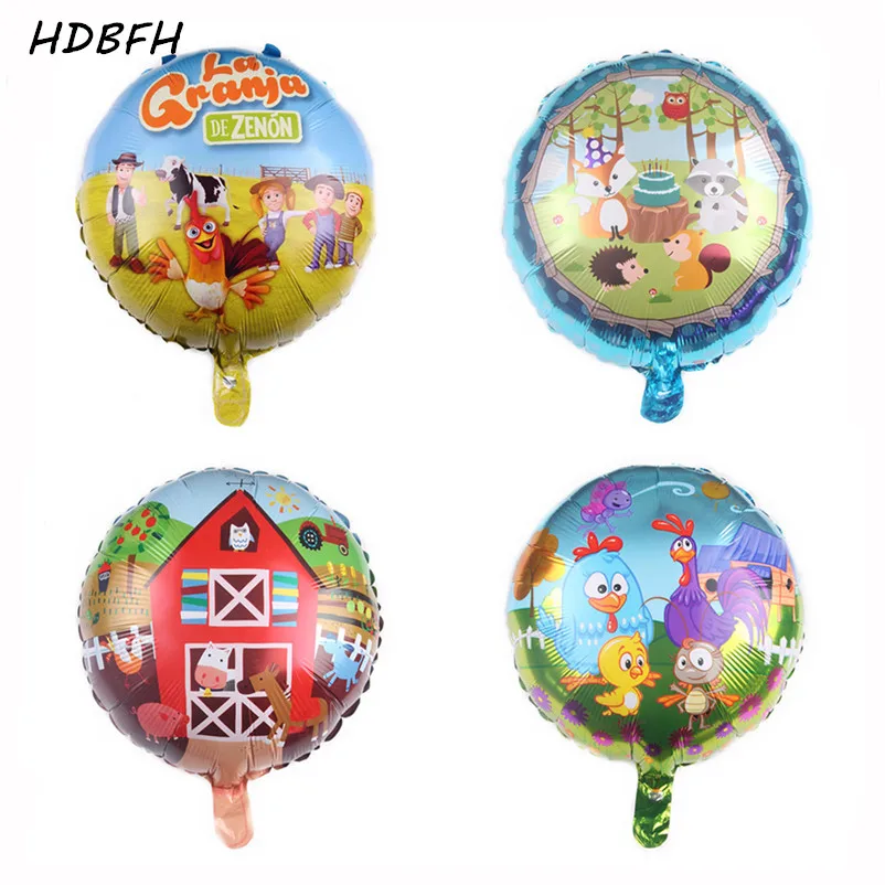 HDBFH New 18-inch round animal farm aluminum balloon Children's holiday birthday party decoration balloons wholesale | Дом и сад