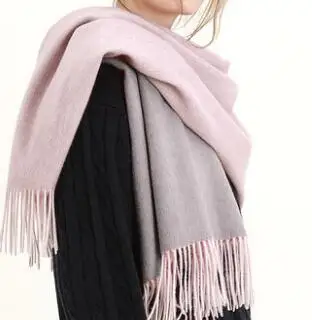 grey-pink Роскошный бренд, Одноцветный темпераментный Женский кашемировый шарф, длинная модная шаль, зимний теплый осенний женский шарф - Цвет: grey-pink