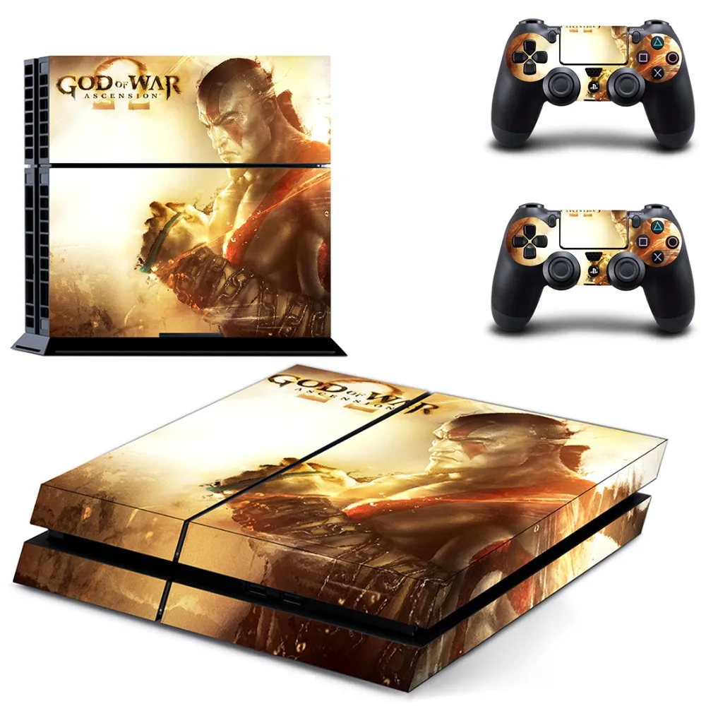 Виниловая наклейка на кожу игровой God of War PS4 для консоли Sony PlayStation 4 и 2 контроллера
