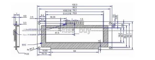 3 1 дюймовый OLED ЖК экран 256X64 oled дисплей модуль SPI В зеленый/синий желтый цвет для
