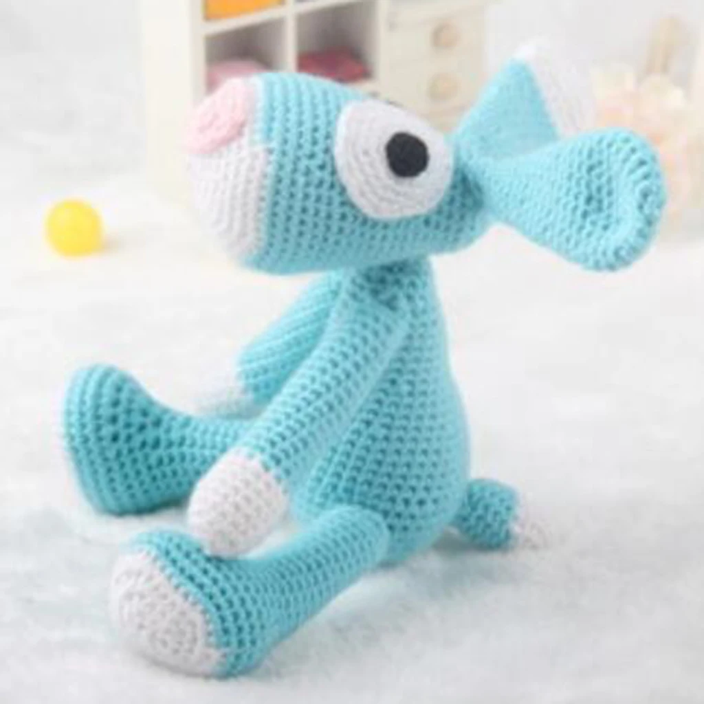 Животные Вязание амигуруми Набор DIY игрушка материал посылка синий собака