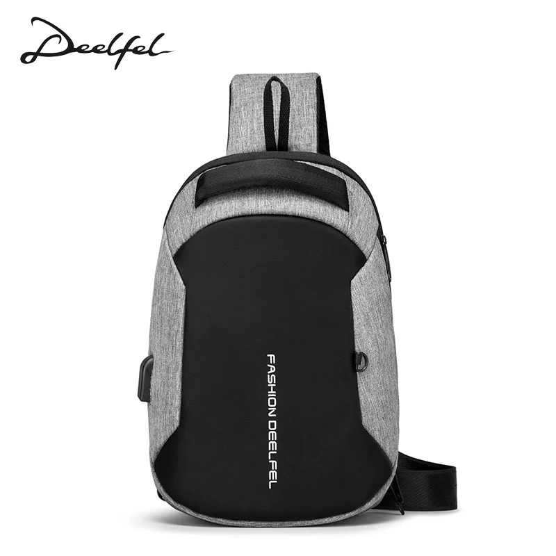 USB Design Crossbody Bags for Men Messenger Chest Bag Casual High Quality 2019 New Fashion Shoulder Ipad | Багаж и сумки