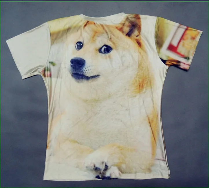Женская/Мужская 3d футболка с коротким рукавом и принтом собаки Galaxy Shibe Dogecoin лето