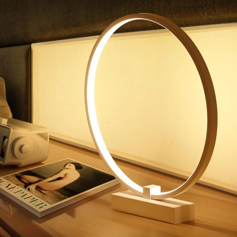 Modern Simple round circle LED Table Lamp For Bedroom Living Room Study Desk Lamps Minimalist Bedside | Освещение