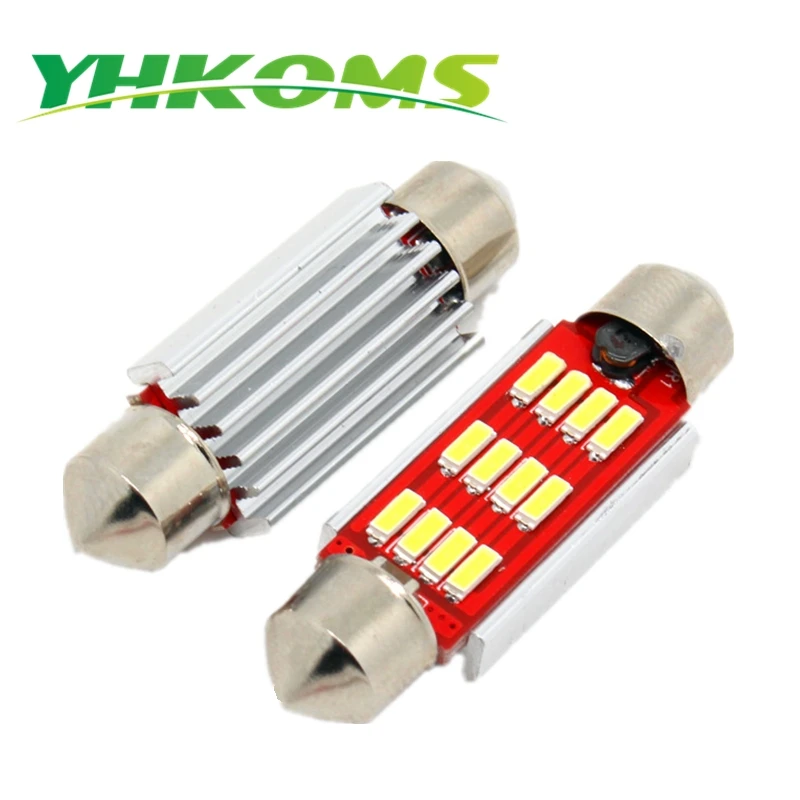 

YHKOMS 10 Pcs 31mm 36mm 39mm 41mm Festoon Light C5W C10W 4014 LED Canbus Festoon Dome Lamp LED Reading Light 6000K White Light