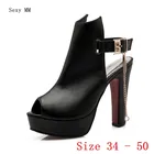 Женские вечерние сандалии-гладиаторы на платформе, туфли на высоком каблуке, размера плюс, 34-40, 41, 42, 43, 44, 45, 46, 47, 48, 49, 50