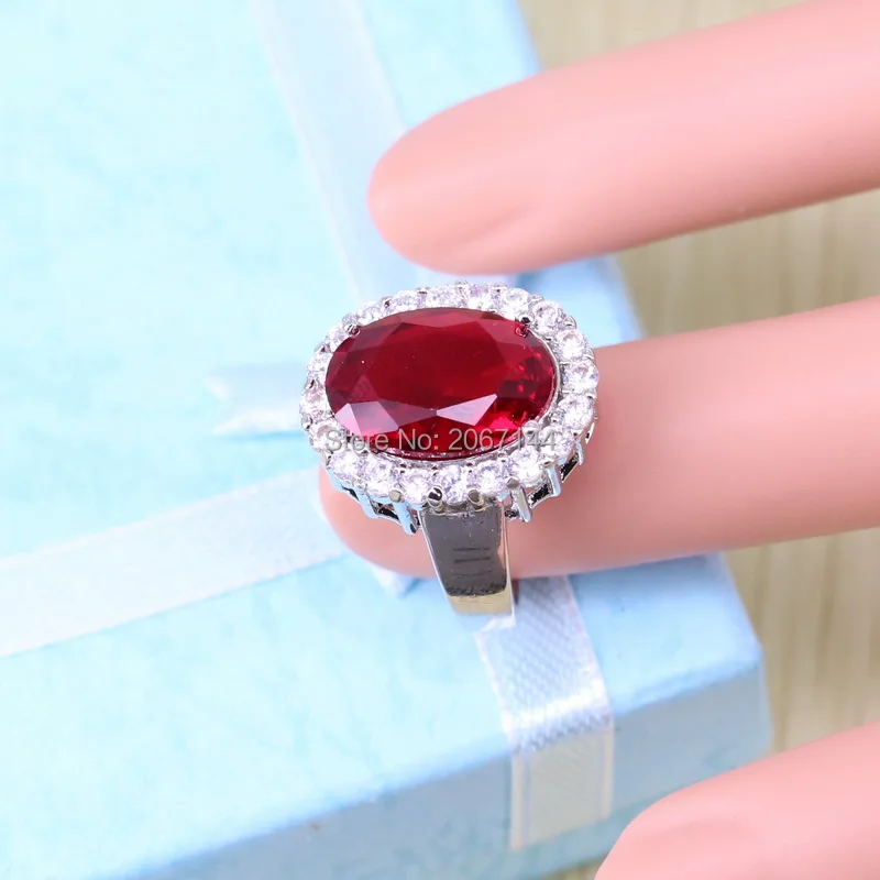 Выборочное серебро 925 пробы красный гранат набор украшений для женщин