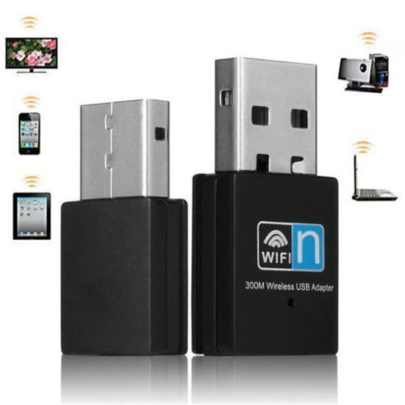 Беспроводной мини адаптер HIPERDEAL 300 мбит/с USB wi fi 802.11n/g/b LAN интернет оборудование для
