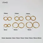 Женские маленькие серьги-кольца золотогозолотого цвета, простые круглые серьги из стерлингового серебра 925 пробы с золотым покрытием