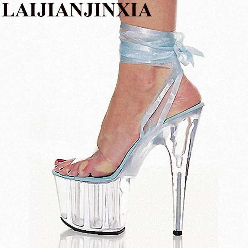 

LAIJIANJINXIA Sexy Crystal 15CM Super High Heel Platforms Pole Dance/Performance/Star/Model Shoes, Wedding Shoes, 7 Colours
