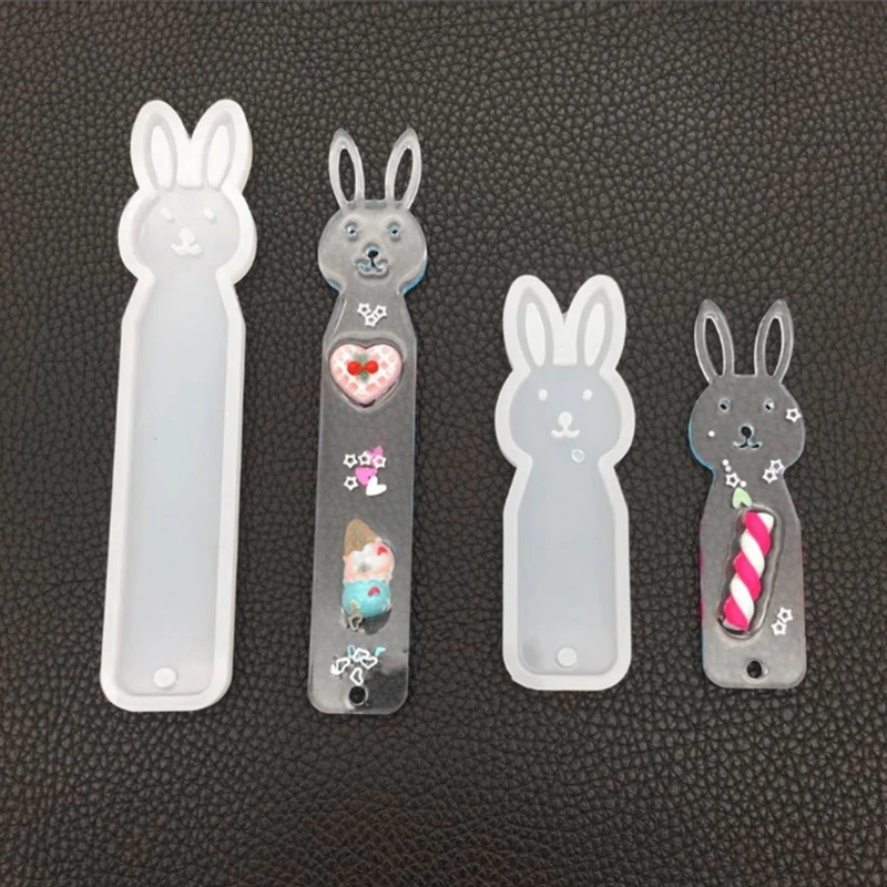 Силиконовая форма DIY Bookmark милое зеркало кулон с изображением кролика ремесла