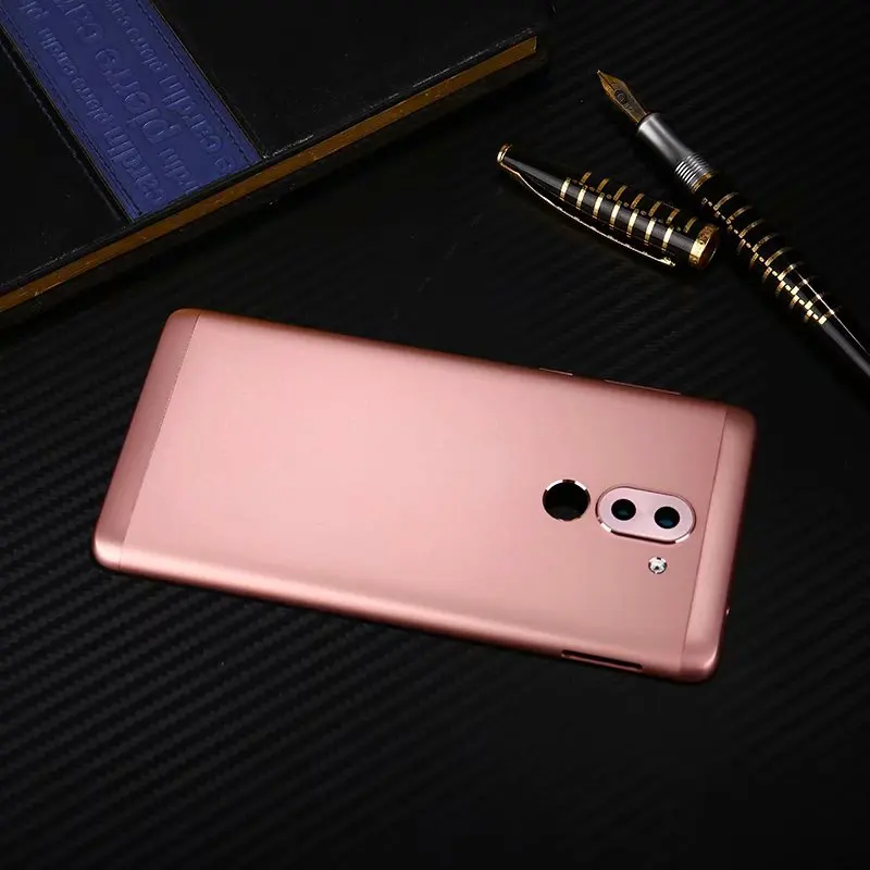 Розовый Honor6X корпус для huawei Honor 6X металлический аккумулятор задняя крышка для мобильного телефона запасные части чехол кнопка-объектив - Цвет: Розовый
