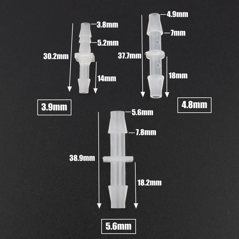 Wholesale 150pcs 1.6-9.5mm PP Plastic Straight Connectors Aquarium Tank Aerator Fittings Drip Irrigation Hose Equal Dia Joints | Дом и сад